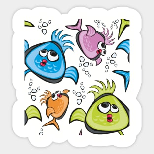 Multicolour Fish Sticker